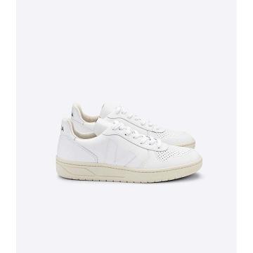 Women's Veja V-10 LEATHER Sneakers White | SG 665BEX